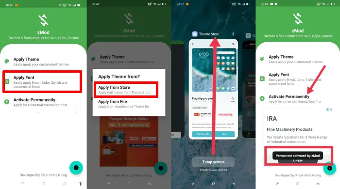 Cara Mengganti Font Oppo A15s Menggunakan zMod