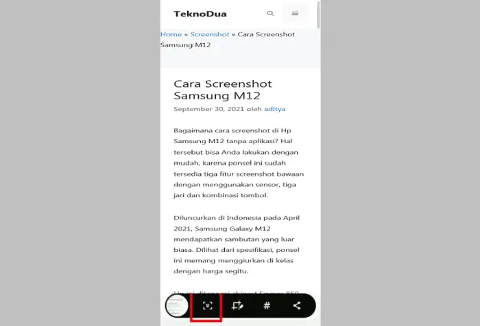 Long Screenshot Samsung M12