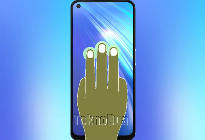 Screenshot Tiga Jari Realme 6