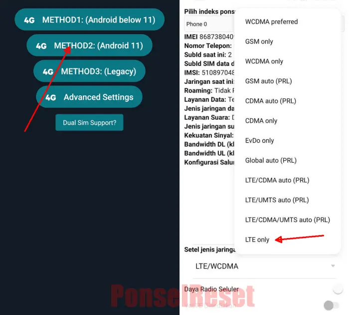 Force LTE Only Oppo A12