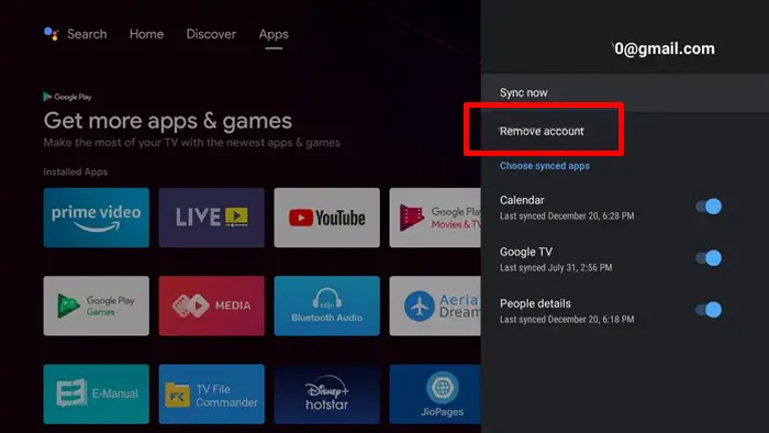 Hapus Akun Google Lewat Pengaturan Smart TV