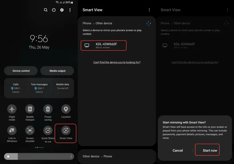Aktifkan Smart View Samsung