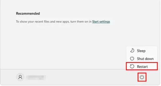 Tombol Restart Windows