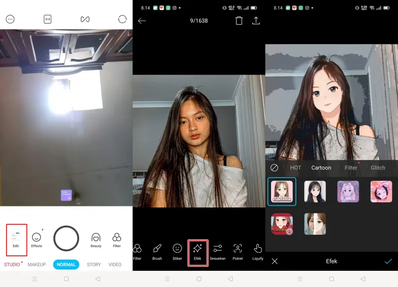Edit Foto Menjadi Kartun Dengan Aplikasi Snow