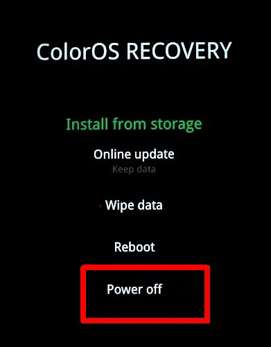 Power Off Oppo Lewat Recovery Mode
