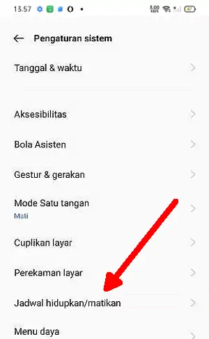 Jadwal Hidupkan dan Matikan Oppo