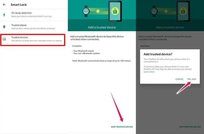 cara menggunakan Perangkat Tepercaya di Smart lock