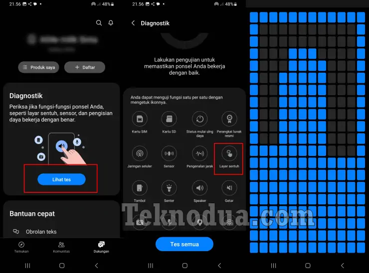 Cek Touchscren Menggunakan Samsung Members