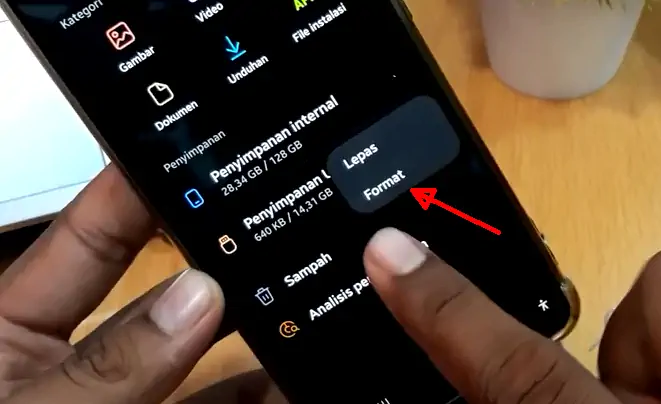 Format Flashdisk di Samsung