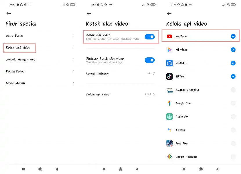 Fitur Kotak Alat Video Xiaomi