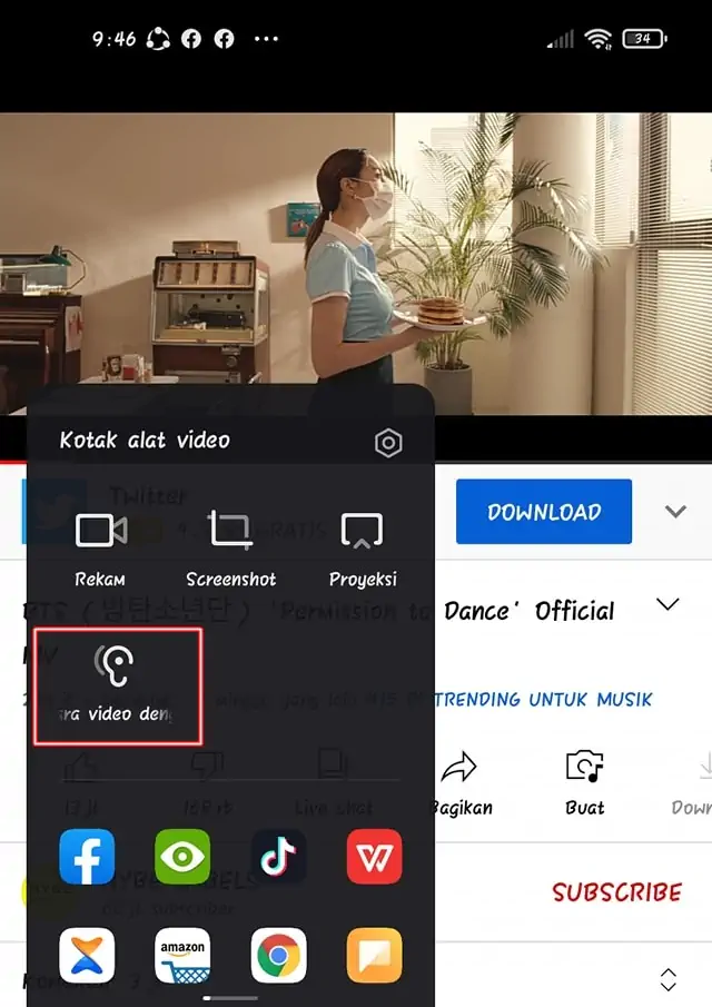Mainkan suara video dengan layar mati Xiaomi