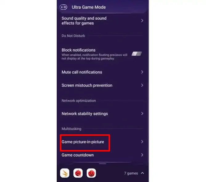Mengaktifkan Game picture-in-picture