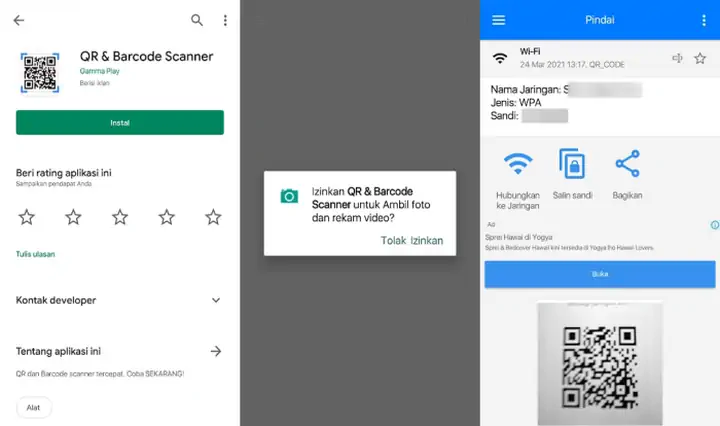 Melihat Password Wifi Menggunakan Barcode Scanner