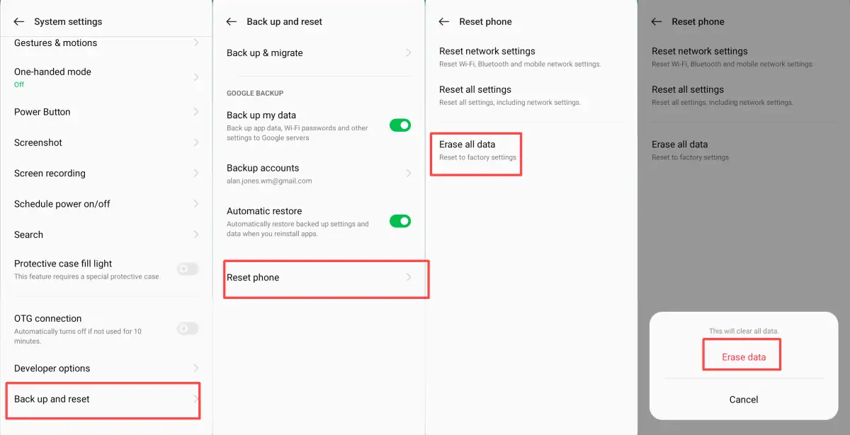 Cara Factory Reset Realme C55