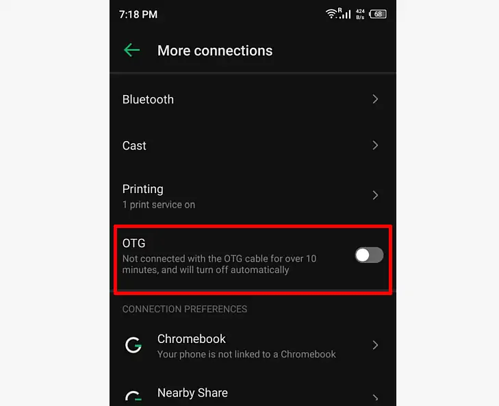 Aktifkan OTG Infinix