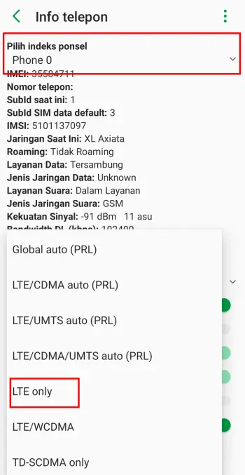 Jaringan LTE Only Infinix Hot 10