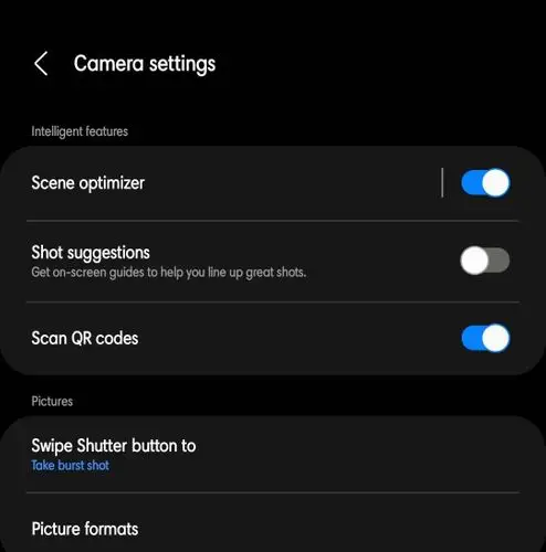 Scene Optimizer Kamera Samsung A33