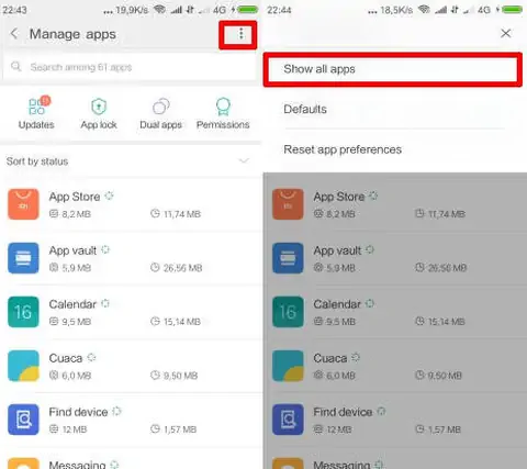 Setelan Aplikasi Terinstall MIUI