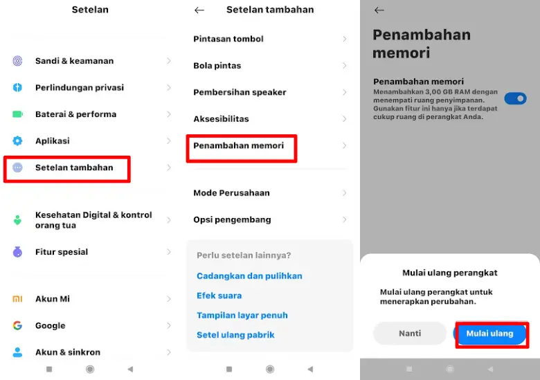 Cara Mengaktifkan Memory Expansion Redmi 10