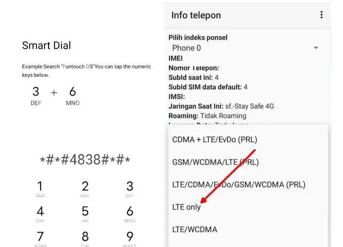 Kode 4G Vivo Y15