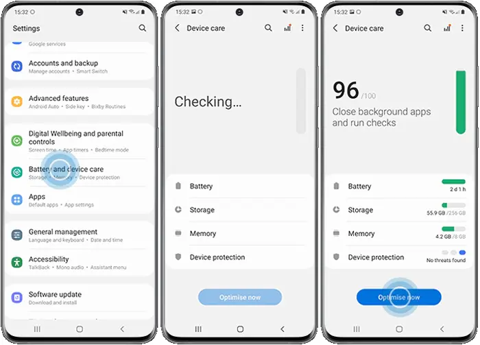 Membersihkan Cache Samsung via Device Care